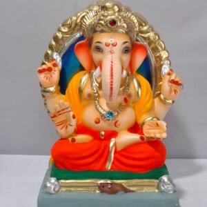 Padmasan Ganesh with Prabhaval - Red (A2-15)
