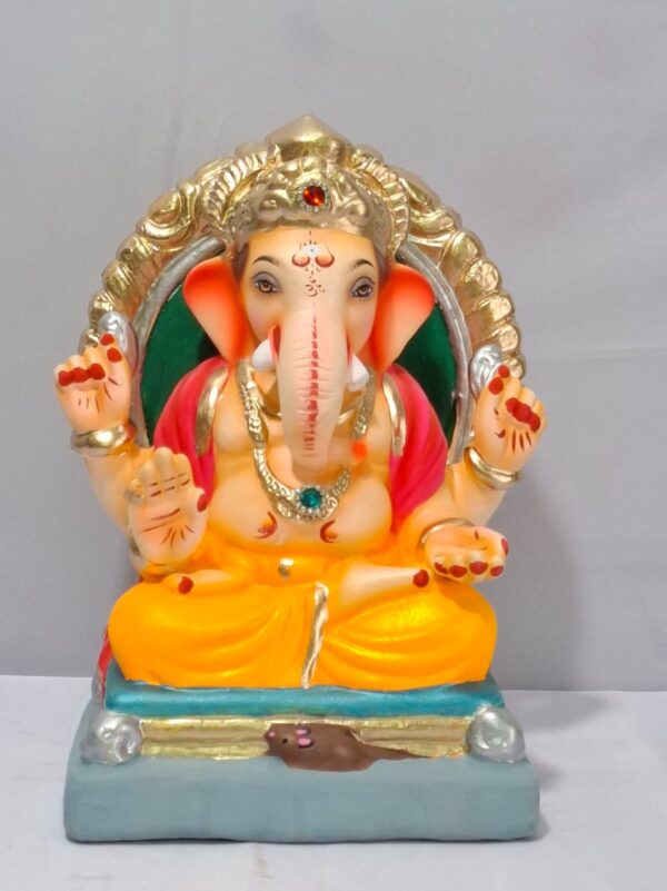 Padmasan Ganesh with Prabhaval - Golden Yellow (A2-16)