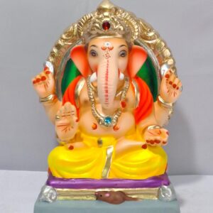 Padmasan Ganesh with Prabhaval - Yellow (A2-17)
