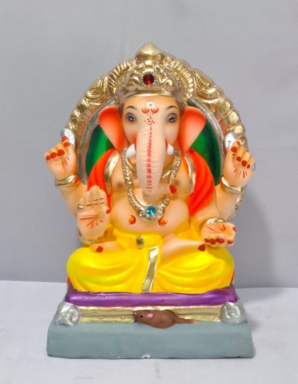 Padmasan Ganesh with Prabhaval - Yellow (A2-17)