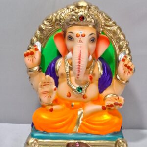 Padmasan Ganesh with Prabhaval - Orange(A2-19)