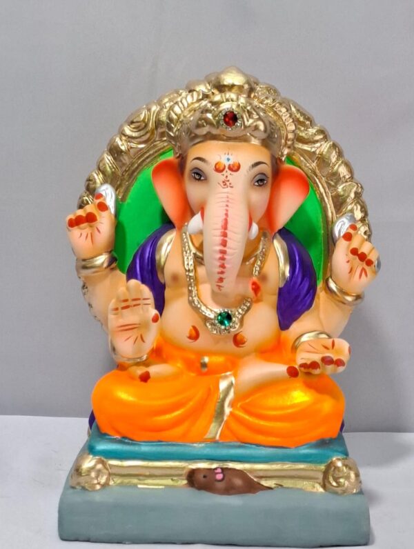 Padmasan Ganesh with Prabhaval - Orange(A2-19)