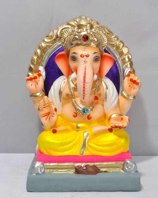 Padmasan Ganesh with Prabhaval - Yellow (A2-20)