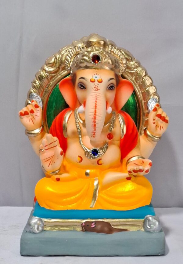 Padmasan Ganesh with Prabhaval - Golden Yellow (A2-21)
