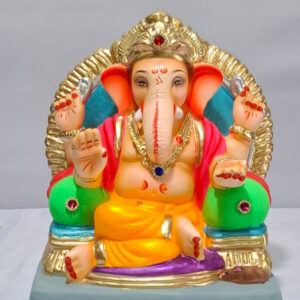 Shivrekar Ganesh with Double Load Prabhaval - Golden Yellow (A3-8)