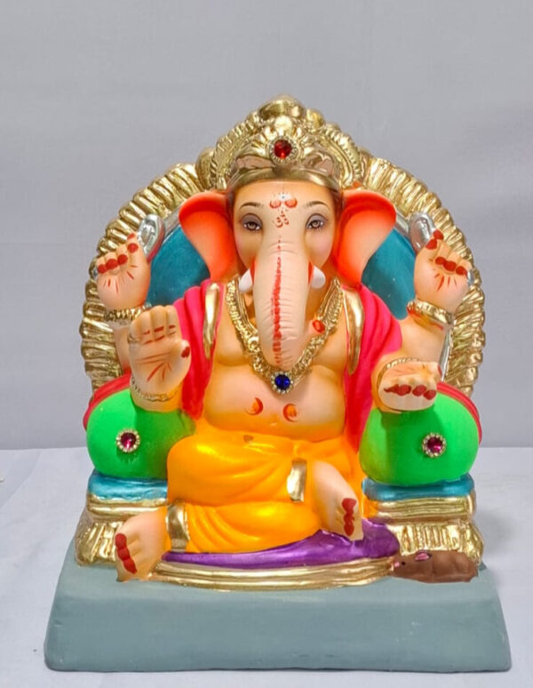 Shivrekar Ganesh with Double Load Prabhaval - Golden Yellow (A3-8)