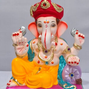 Peshavepose Ganesh with Tilak Pagadi-Golden Yellow(B1-102)