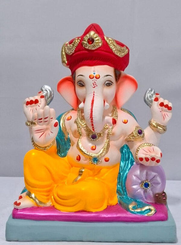Peshavepose Ganesh with Tilak Pagadi-Golden Yellow(B1-102)