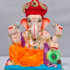 Peshavepose Ganesh with Tilak Pagadi-Orange(B1-103)