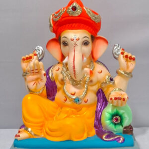 Peshve Pose Ganesh with Tilak Pagadi-Golden Yellow(B1-20)