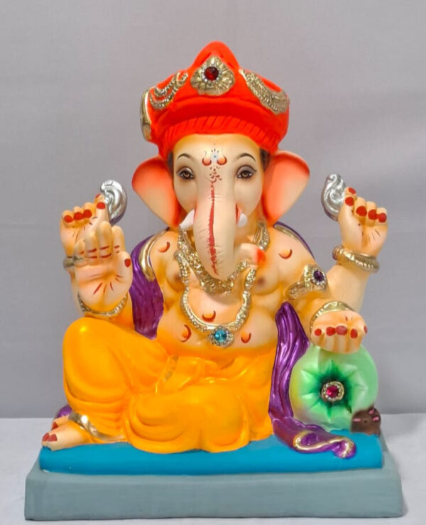 Peshve Pose Ganesh with Tilak Pagadi-Golden Yellow(B1-20)