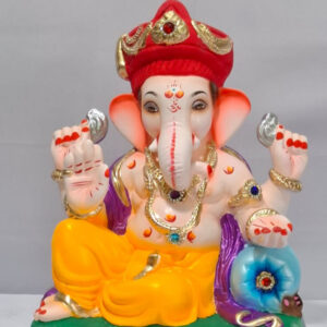 Peshve Pose Ganesh with Tilak Pagadi-Golden Yellow(B1-22)