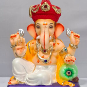 Peshve Pose Ganesh with Tilak Pagadi-White(B1-23)