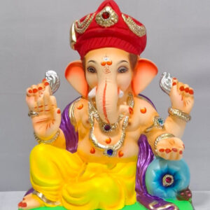 Peshve Pose Ganesh with Tilak Pagadi-Yellow(B1-24)