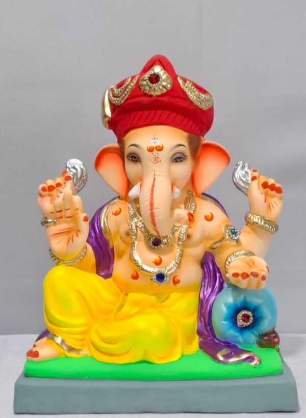 Peshve Pose Ganesh with Tilak Pagadi-Yellow(B1-24)