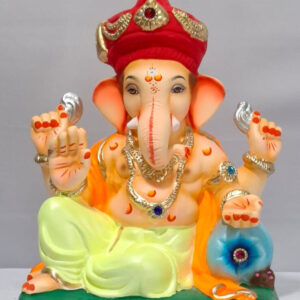 Peshve Pose Ganesh with Tilak Pagadi-Light Yellow(B1-25)