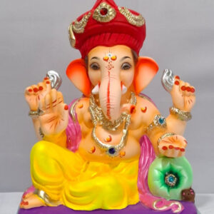 Peshve Pose Ganesh with Tilak Pagadi-Light Yellow(B1-26)
