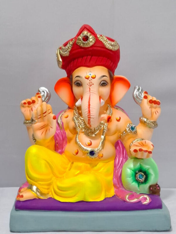 Peshve Pose Ganesh with Tilak Pagadi-Light Yellow(B1-26)