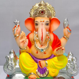 Sahaj Furniture Ganesh-Yellow With Metallic Violet(B1-86)