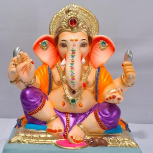 Titwala Ganesh with Rectangular Gadi-Metallic Violet(B3-31)