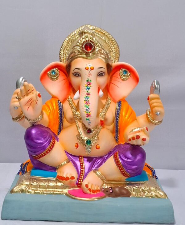 Titwala Ganesh with Rectangular Gadi-Metallic Violet(B3-31)