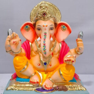 Titwala Ganesh with Rectangular Gadi-Golden Yellow(B3-32)