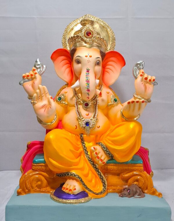 Welling Furniture Ganesh-Golden Yellow With Zari Border(E3-1)