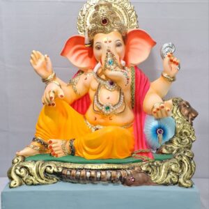 Peshvepose Ganesh-Yellow With Zari(E3-13)