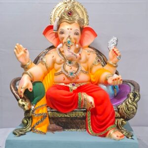 Ganesh on Sofa Furniture-Red With Zari(E3-14)