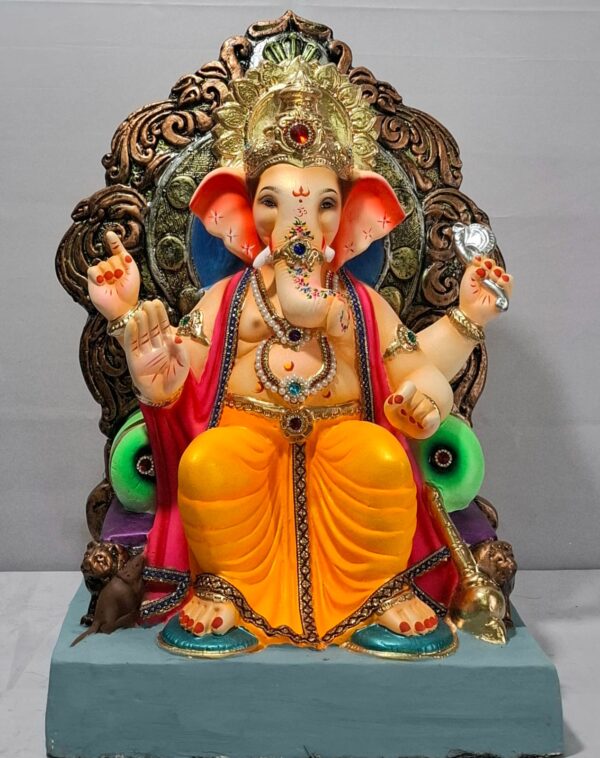 Lalbaug Cha Raja-Golden Yellow With Zari Border(E3-4)