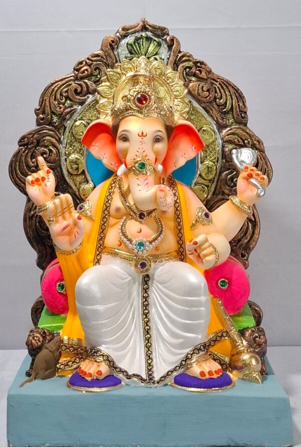 Lalbaug Cha Raja-Golden White With Zari Border(E3-5)