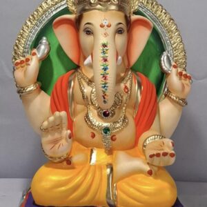 Padmasan Ganesh with Prabhaval-Yellow(D1-63)