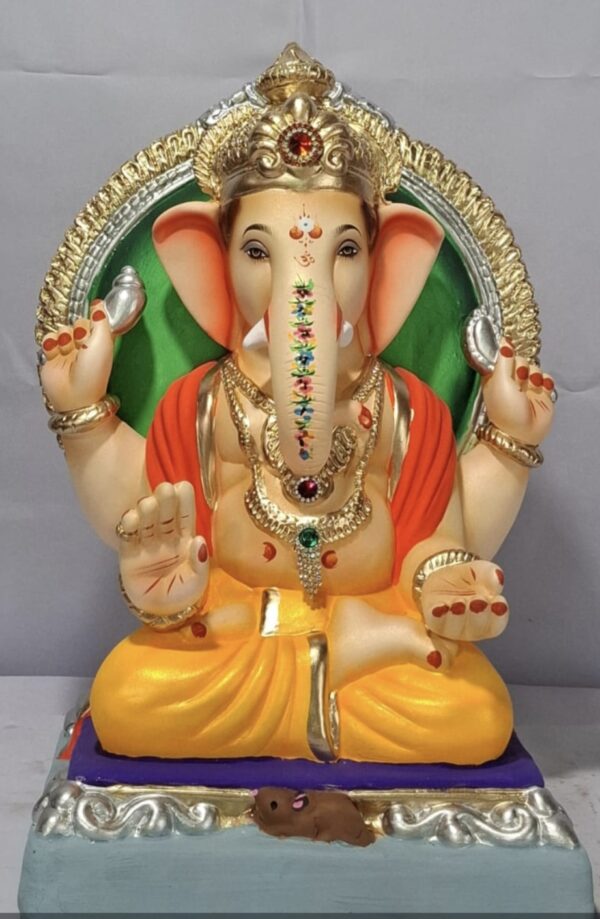Padmasan Ganesh with Prabhaval-Yellow(D1-63)