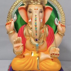 Padmasan Ganesh with Prabhaval-Yellow(D1-64)