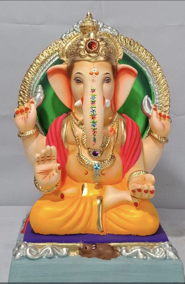Padmasan Ganesh with Prabhaval-Yellow(D1-64)