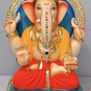 Padmasan Ganesh with Prabhaval-Red(D1-65)