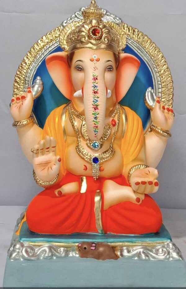 Padmasan Ganesh with Prabhaval-Red(D1-65)