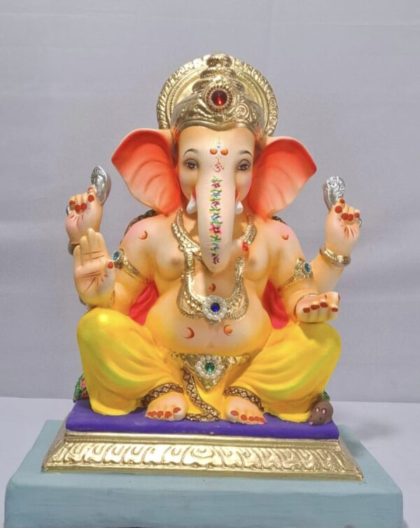 Mysorie Ganesh Rectangular Gadi-Yellow(D2-22)
