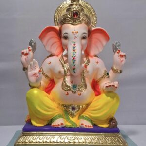 Mysorie Ganesh Rectangular Gadi-Yellow(D2-23)
