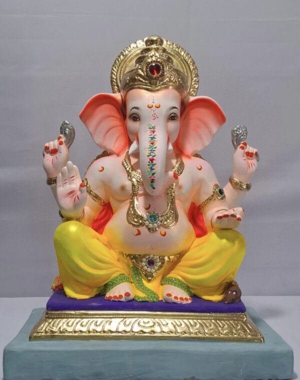 Mysorie Ganesh Rectangular Gadi-Yellow(D2-23)