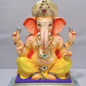 Mysorie Ganesh Rectangular Gadi-Yellow(D2-24)