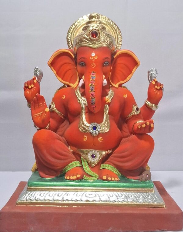 Mysorie Ganesh Rectangular Gadi-Sindoori(D2-25)