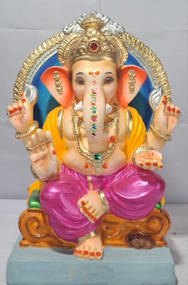Varadhasta Ganesh with Prabhaval-Metallic Pink(D2-28)
