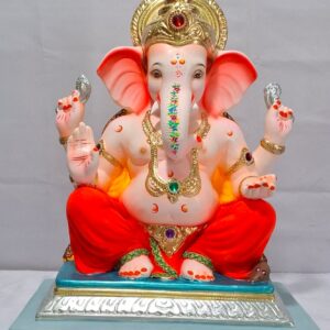 Mysorie Ganesh with Rectangular Gadi-Red(D2-59)