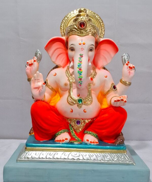 Mysorie Ganesh with Rectangular Gadi-Red(D2-59)