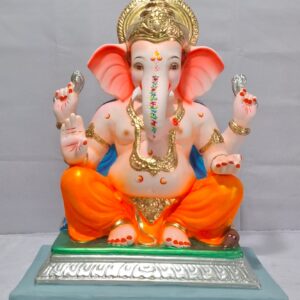 Mysorie Ganesh with Rectangular Gadi-Orange(D2-61)