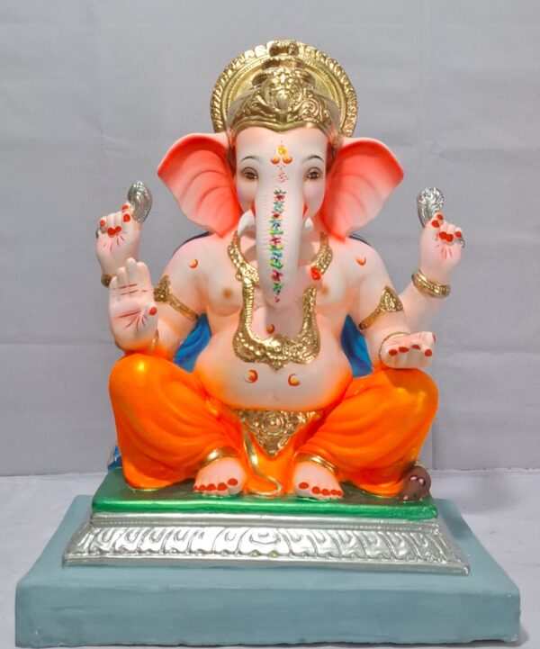 Mysorie Ganesh with Rectangular Gadi-Orange(D2-61)