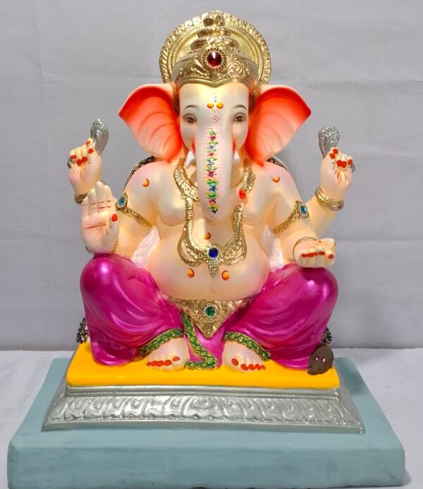 Mysorie Ganesh with Rectangular Gadi-Metallic Majenta Pink(D2-65)
