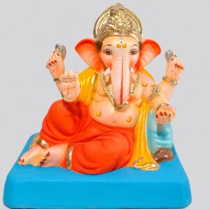 Peshve Pose Ganesh(Coral Red)-A2-45