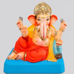 Peshve Pose Ganesh(Coral Red)-A2-46